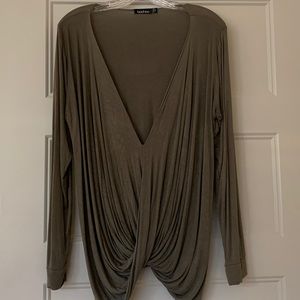 BooHoo deep V neck top